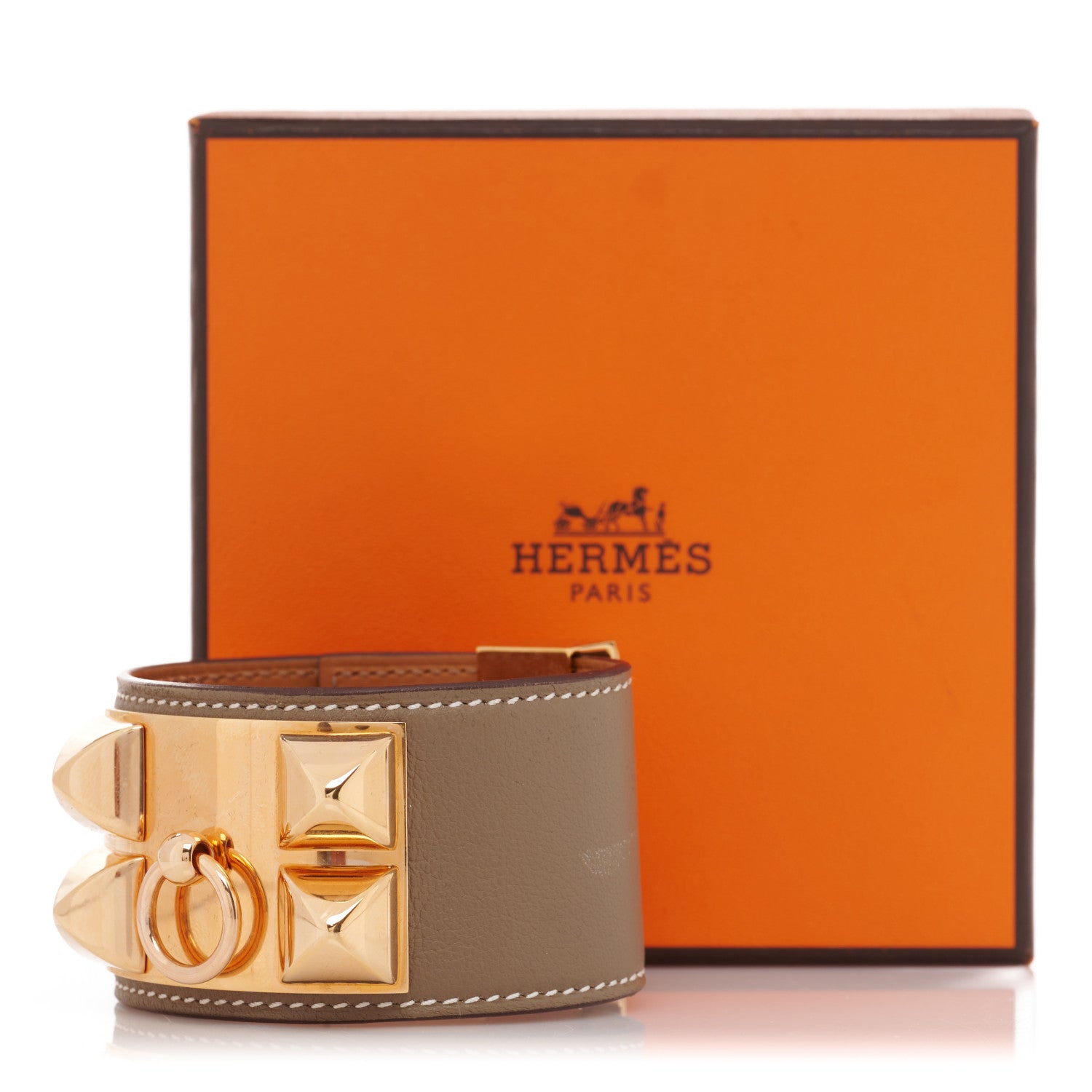 Hermes Swift Collier de Chien CDC Bracelet T2 Etoupe 7 of 7