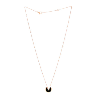 Cartier 18K Pink Gold Diamond Black Onyx XS Amulette de Cartier Pendant Necklace 3 of 5