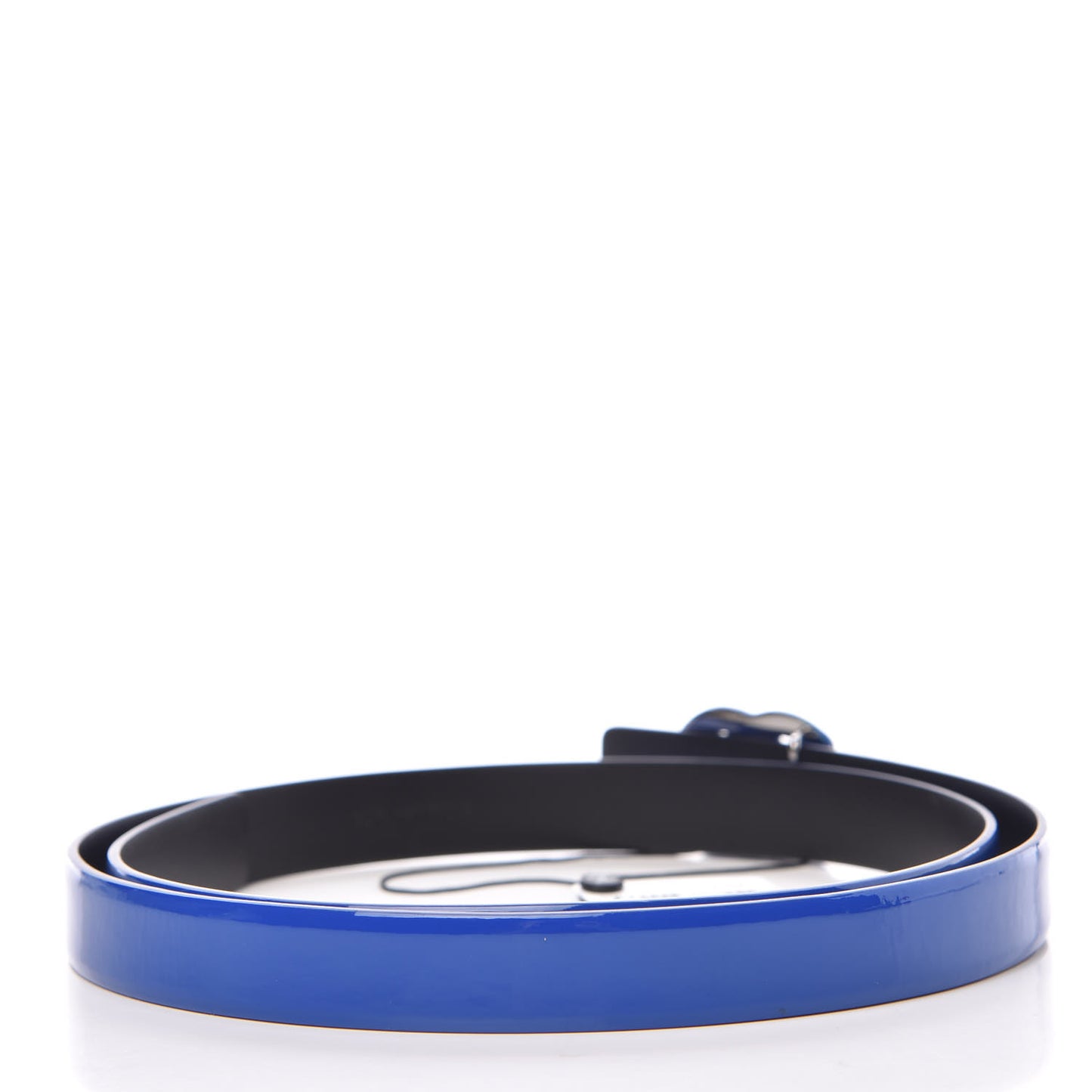 Patent CC Logo Skinny Belt 85 34 Blue