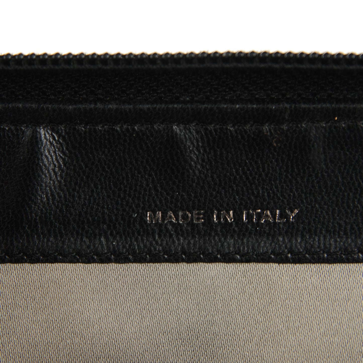 Lambskin Camellia Embossed Zip Around Organizer Wallet Black