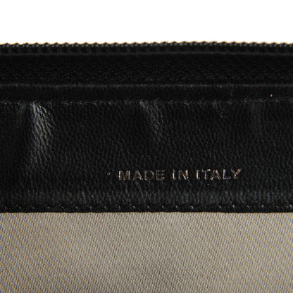 Chanel Lambskin Camellia Embossed Zip Around Organizer Wallet Black 7 of 8