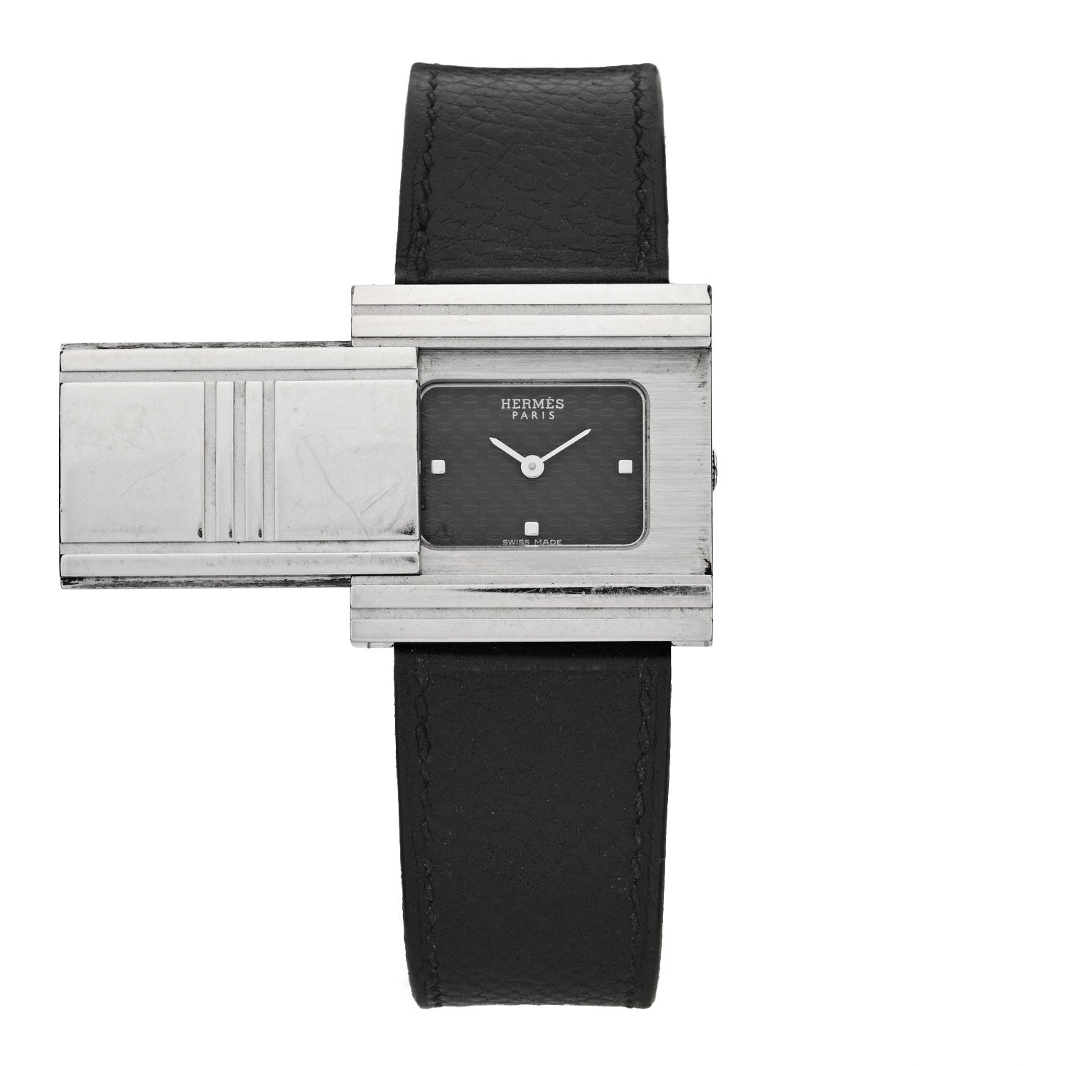Hermes Stainless Steel Epsom 26mm Glissade Quartz Watch Noir 2 of 4