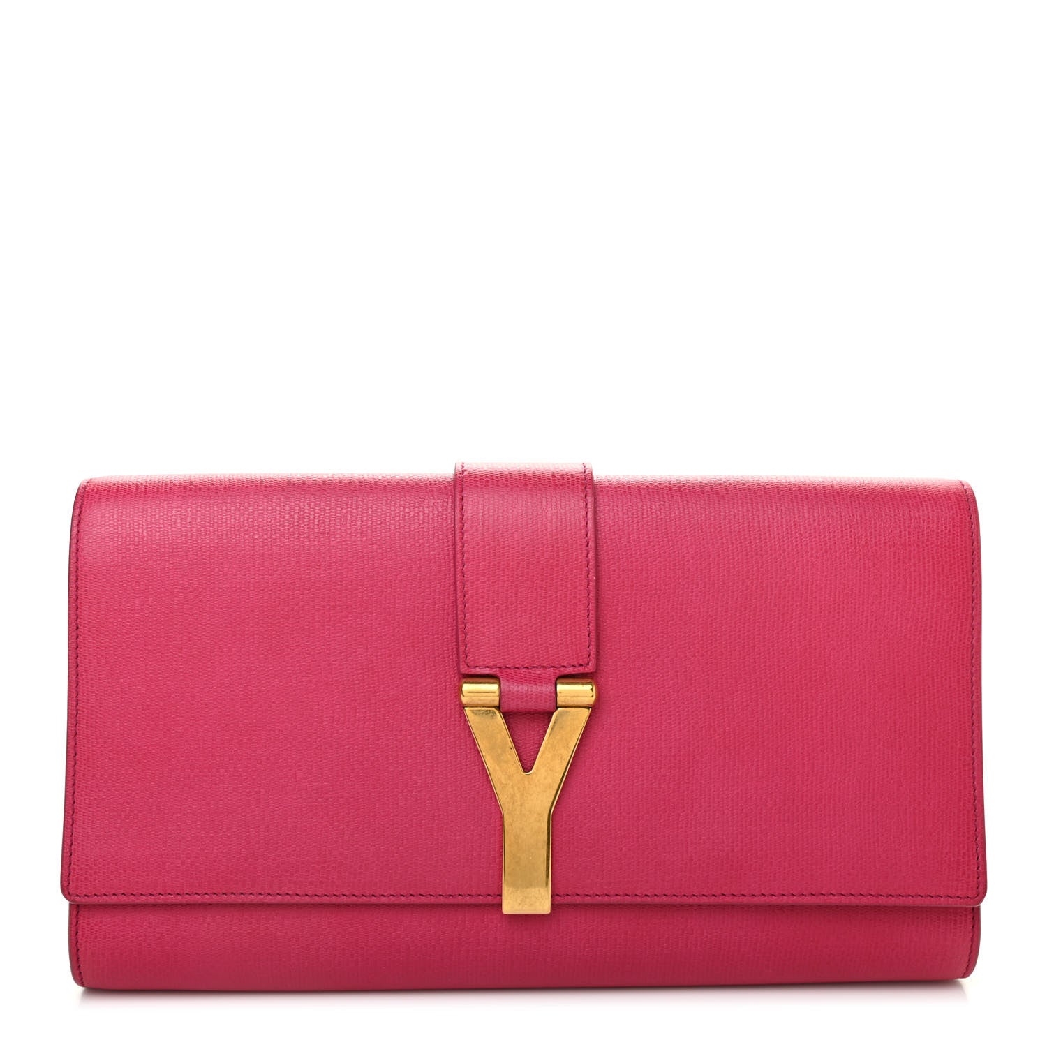 Saint Laurent Calfskin Classic Y Ligne Clutch Fuchsia 1 of 11
