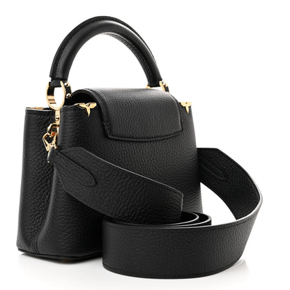 Louis Vuitton Taurillon Embellished Flower Crown Capucines Mini Black 3 of 9