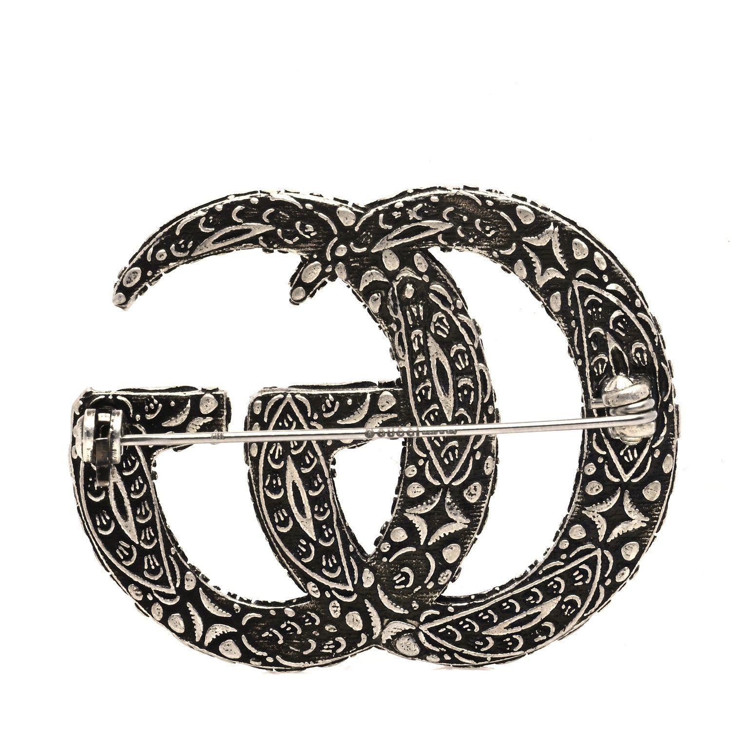 Gucci Sterling Silver Enamel GG Brooch Turquoise 3 of 5