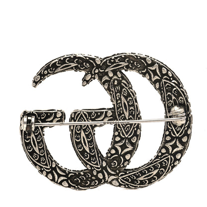 Gucci Sterling Silver Enamel GG Brooch Turquoise 3 of 5