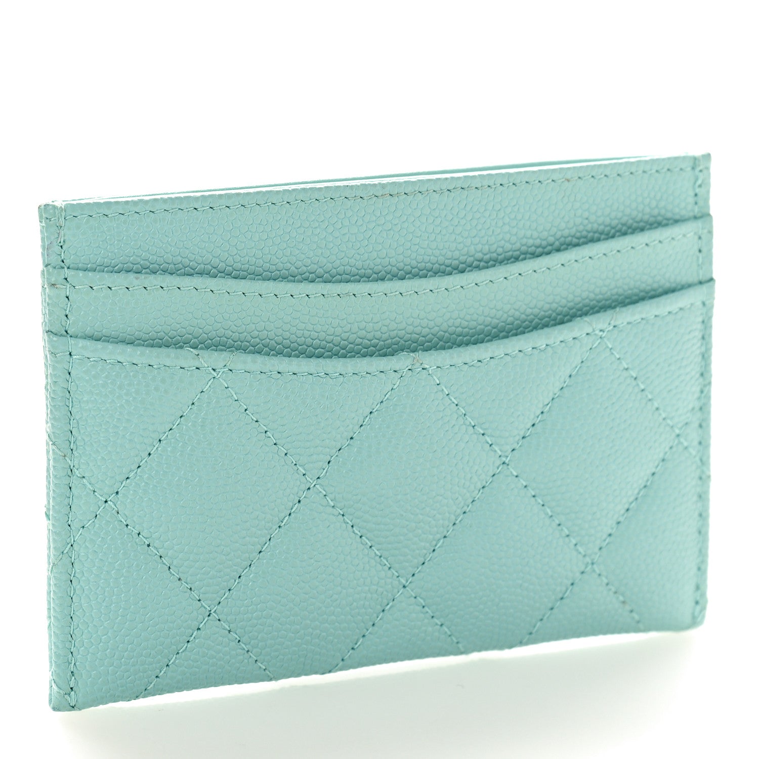 Chanel Caviar Quilted Card Holder Light Blue 3 of 10