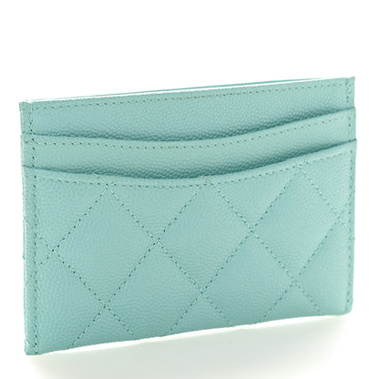 Chanel Caviar Quilted Card Holder Light Blue 3 of 10