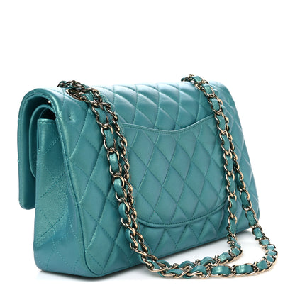Chanel Iridescent Caviar Quilted Medium Double Flap Green 3 of 10