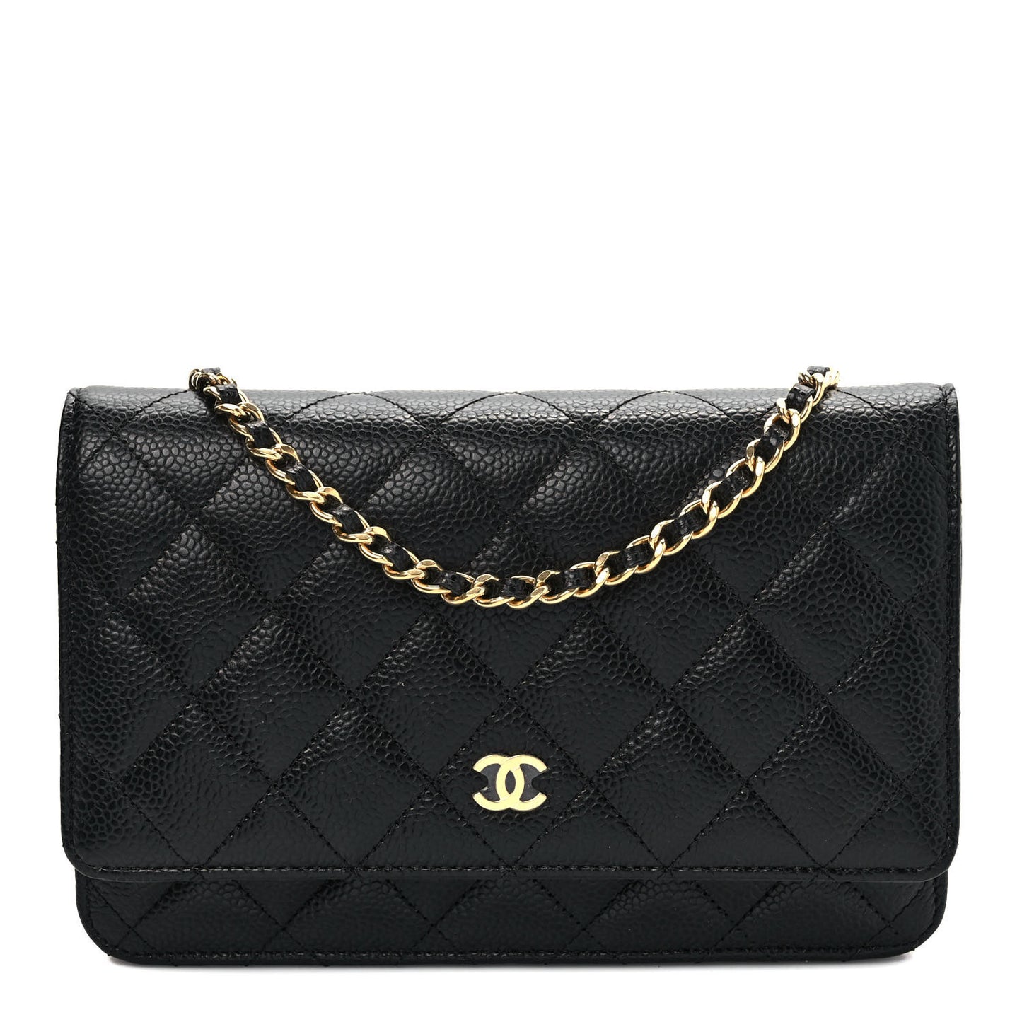 Caviar Quilted Wallet On Chain WOC Black
