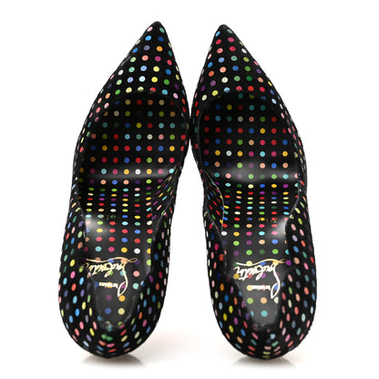 Christian Louboutin Suede Polka Dot Hot Chick 100 Pumps 38 Black Multicolor 38 Black Multicolor 2 of 8