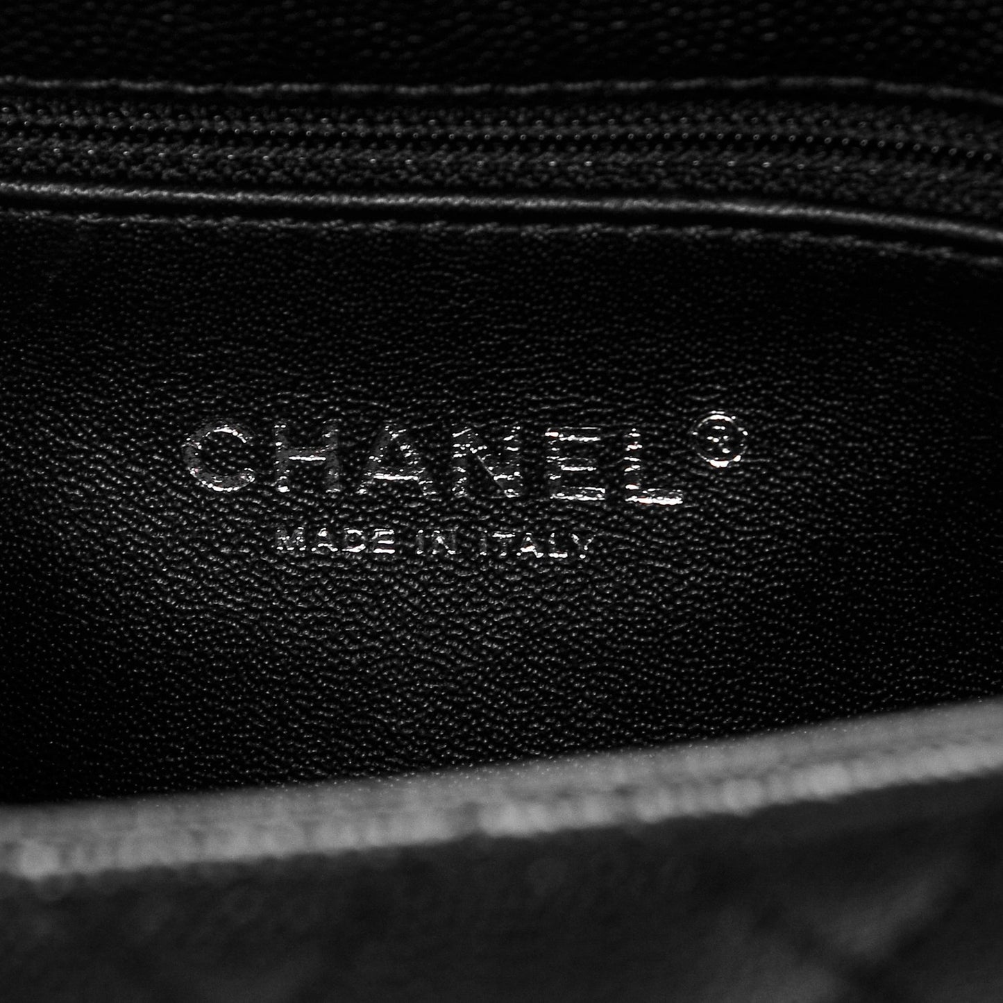 Caviar Lizard Quilted Mini Coco Handle Flap Black