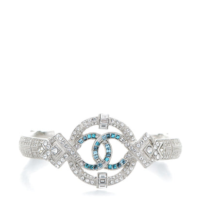 Chanel Baguette Crystal CC Bracelet Silver 1 of 4