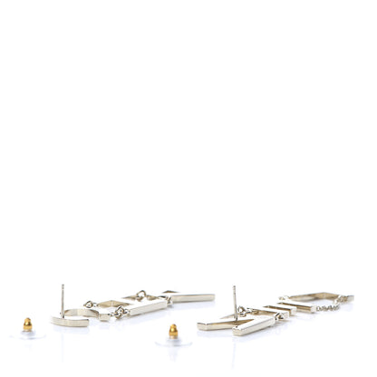 Chanel Metal Cha-Nel Logo Drop Earrings Gold 3 of 5