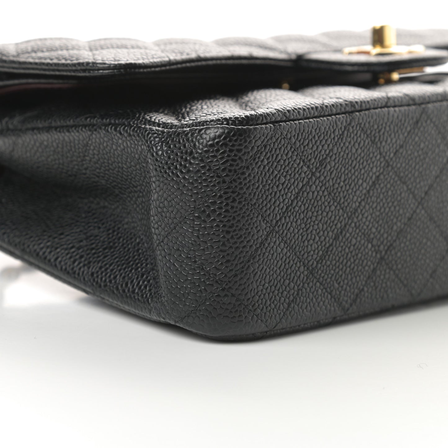 Caviar Quilted Medium Double Flap Black