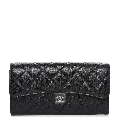 Chanel Caviar Quilted Large Flap Wallet Black 1 of 8