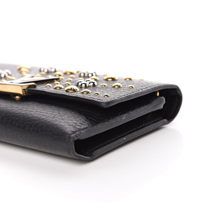 Louis Vuitton Taurillon Studded Sol Capucines Compact Wallet Black 8 of 12