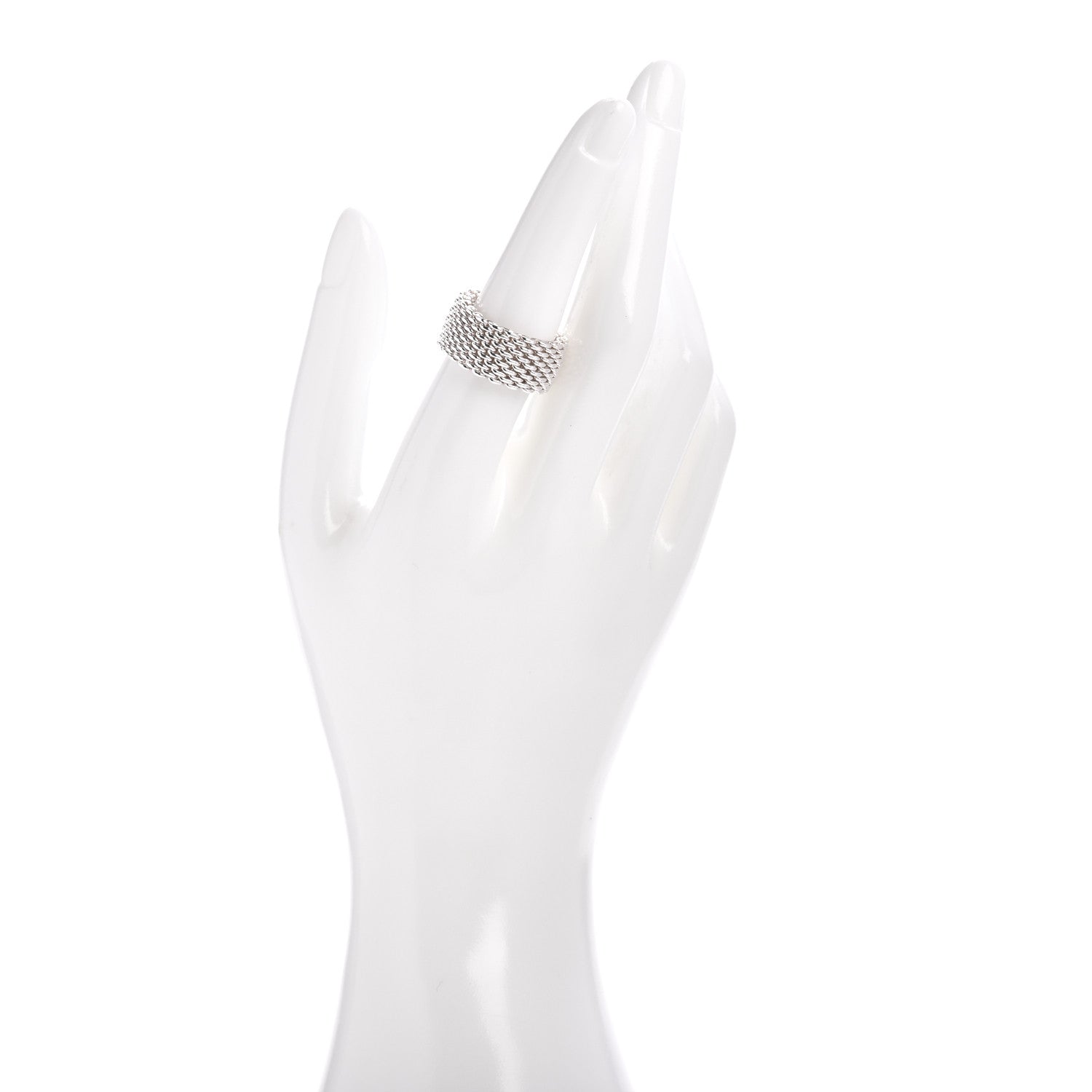 Tiffany Sterling Silver Somerset Mesh Ring 54 7 2 of 4
