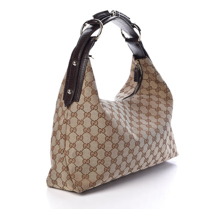 Gucci Monogram Medium Horsebit Chain Hobo Dark Brown 3 of 10