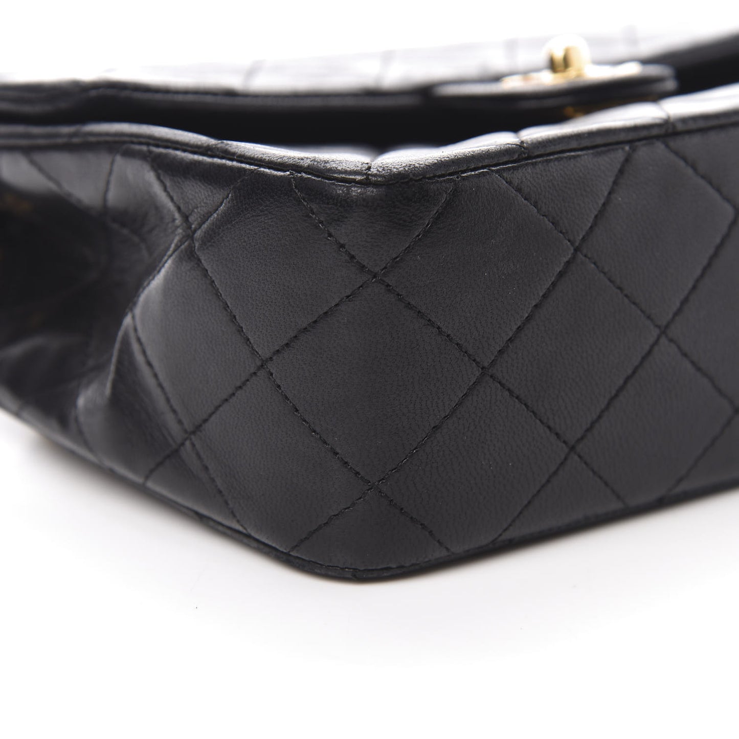 Lambskin Quilted Mini Square Flap Black