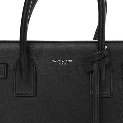 Saint Laurent Grained Calfskin Small Sac De Jour Black 7 of 9