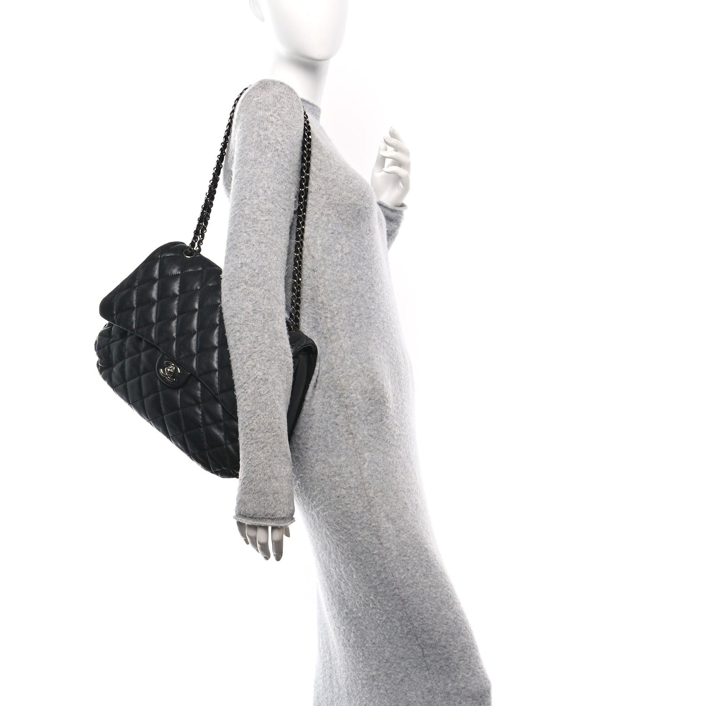 Lambskin Quilted Chanel 3 Maxi Flap Bag Black