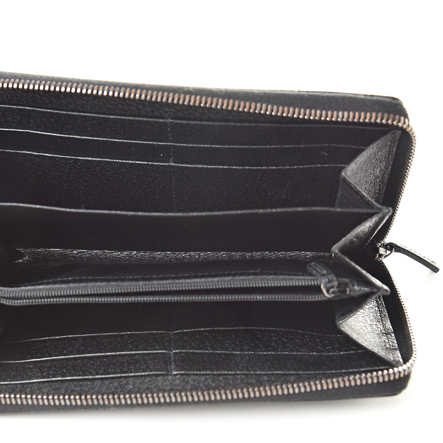 Monogram Metal Bar Zip Around Wallet Black