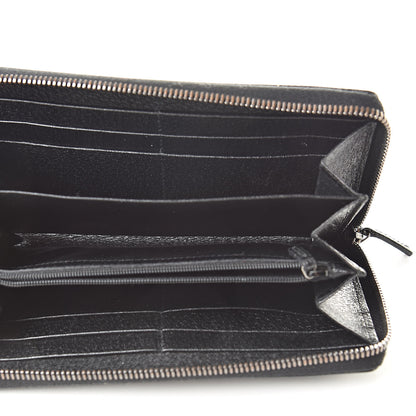 Gucci Monogram Metal Bar Zip Around Wallet Black 5 of 13