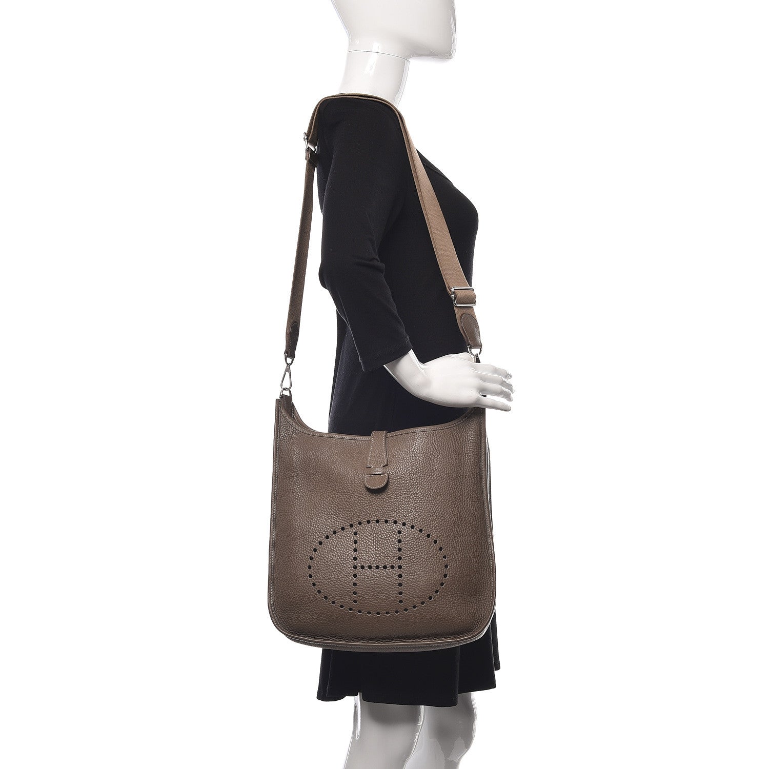 Hermes Taurillon Clemence Evelyne III GM Etoupe 2 of 20