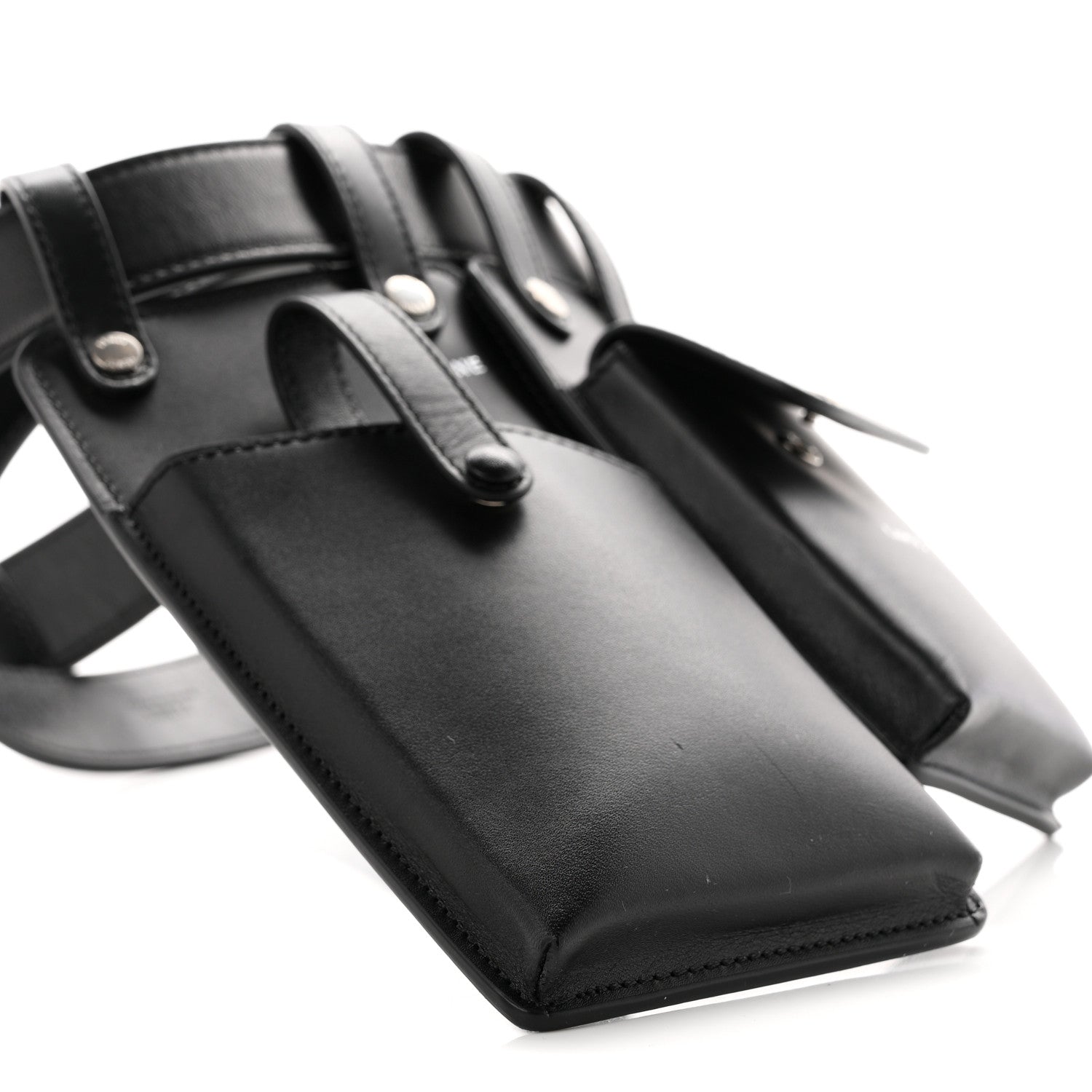 Fendi Vitello Glacier Utility Belt Pouch 85 34 Black 7 of 8