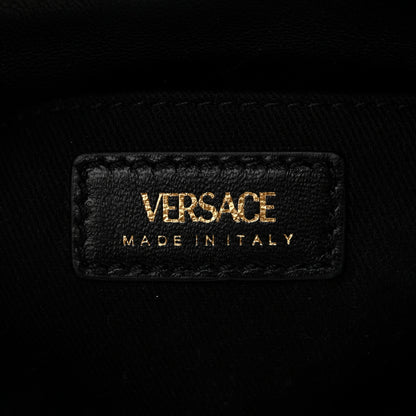 Versace Satin Crystal Embellished La Medusa Mini Hobo Bag Black Multicolor 6 of 9