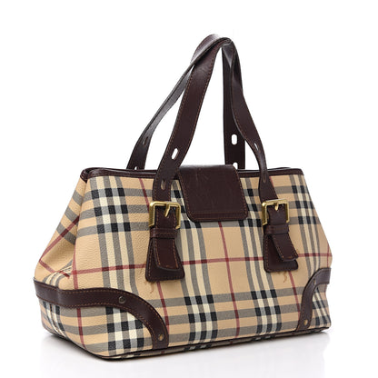 Burberry Haymarket Check Buckle Satchel Chocolate 2 of 14