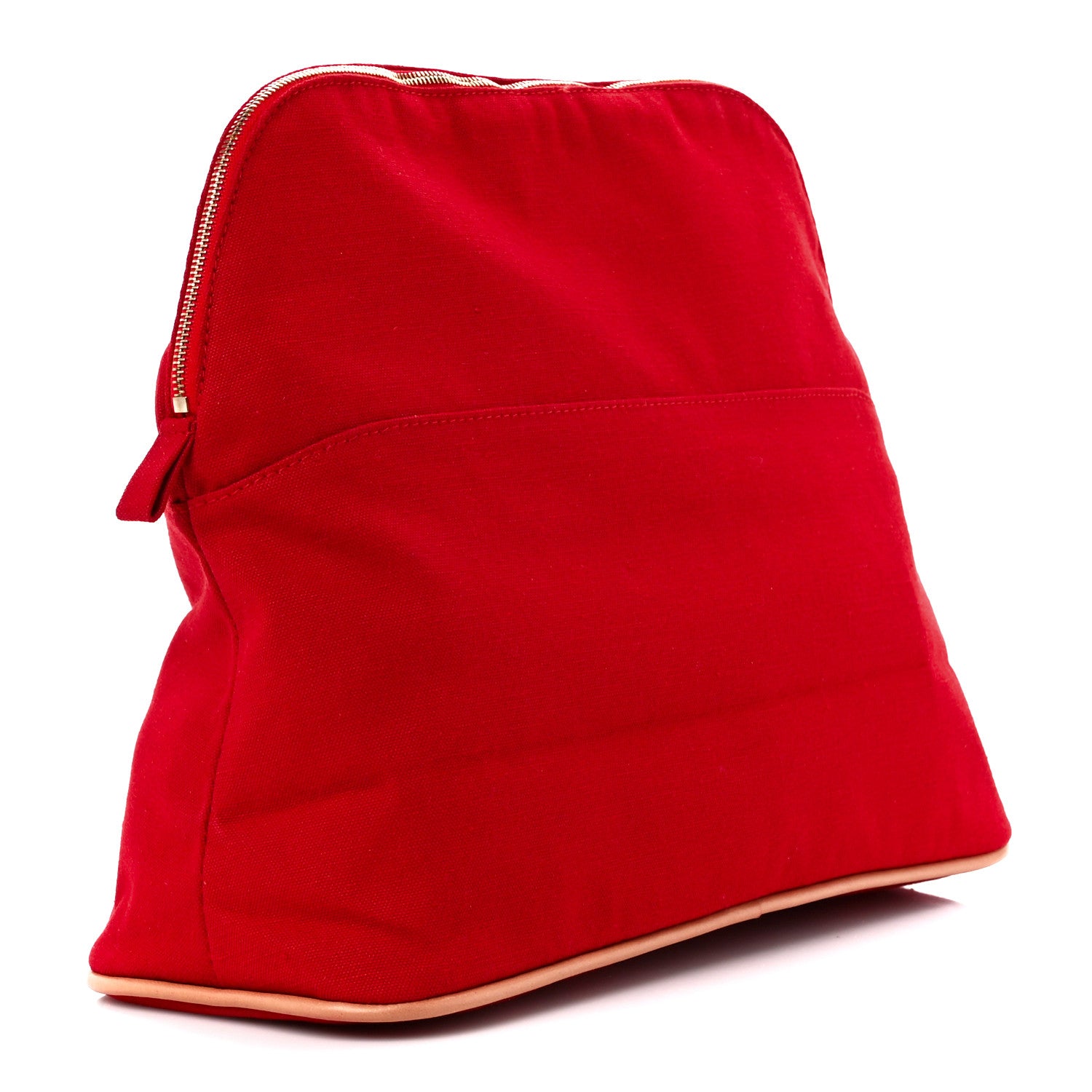 Hermes Cotton Bolide Travel Cosmetic Pouch Rouge 3 of 10