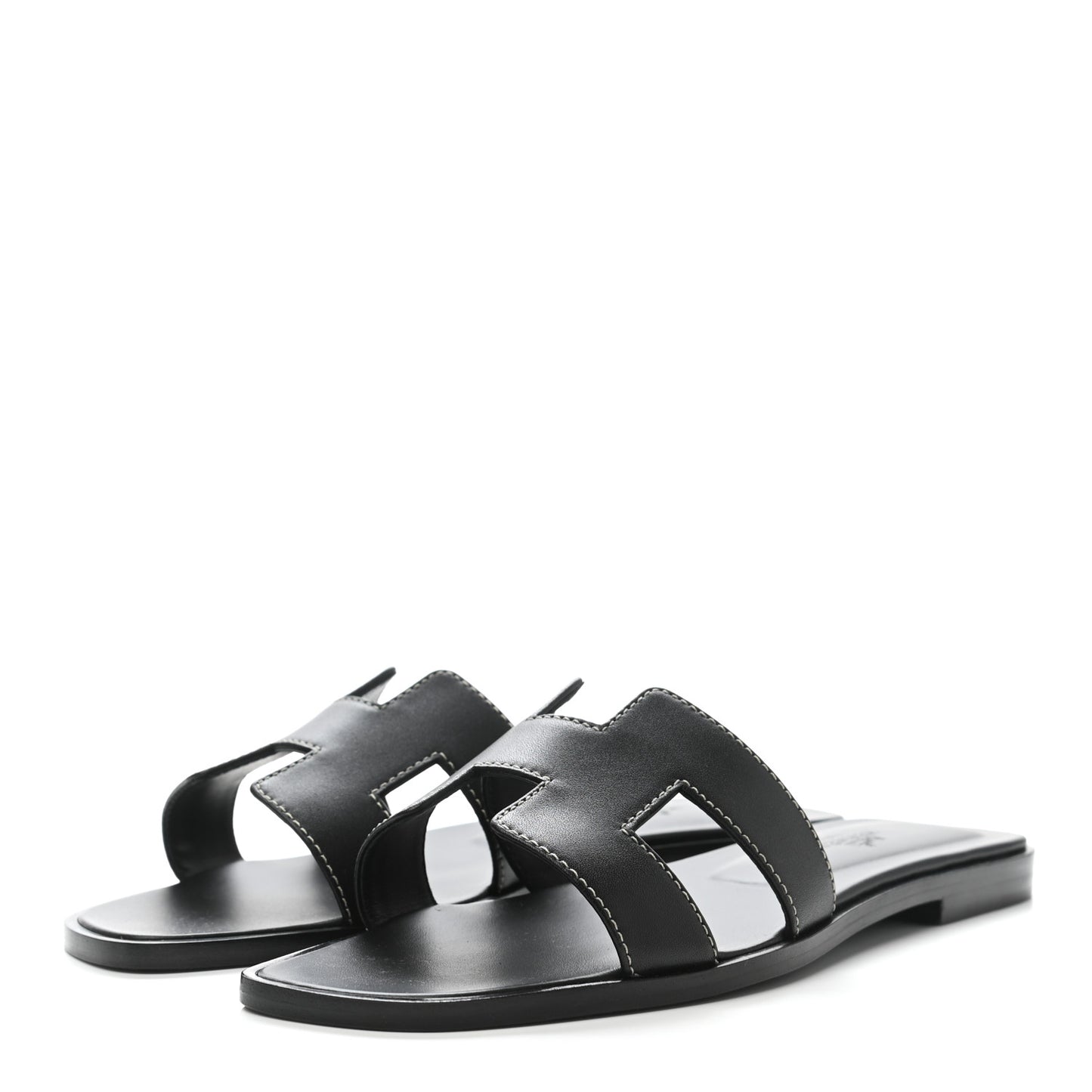 Box Calfskin Oran Sandals 37 Black