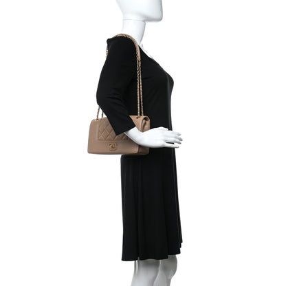 Chanel Sheepskin Quilted Medium Vintage Mademoiselle Flap Beige 3 of 10