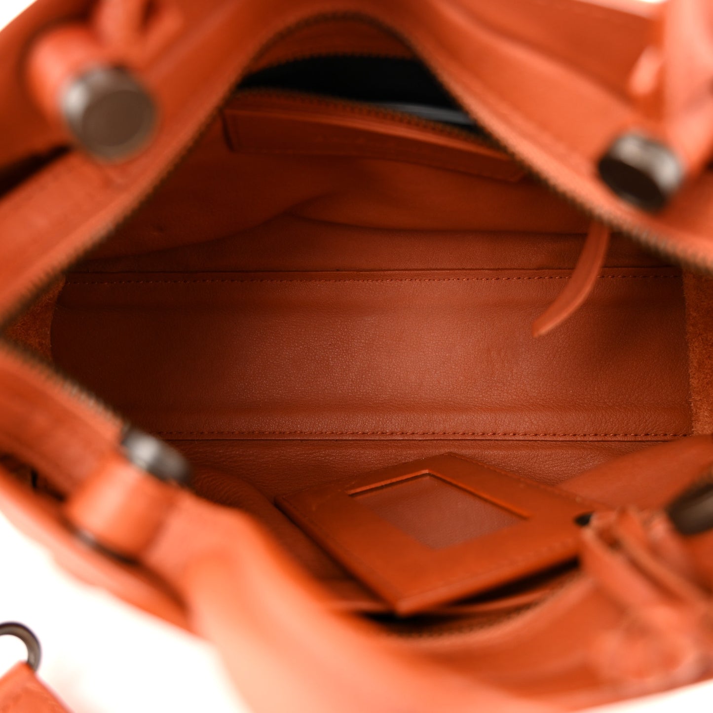 Veau Grana Perforated Blackout Hardware Mini City Marron Caramel