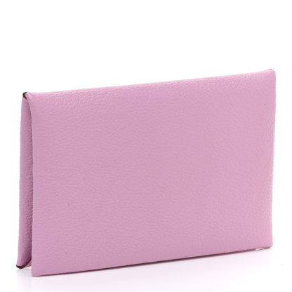 Hermes Chevre Mysore Calvi Card Case Mauve Sylvestre 3 of 8