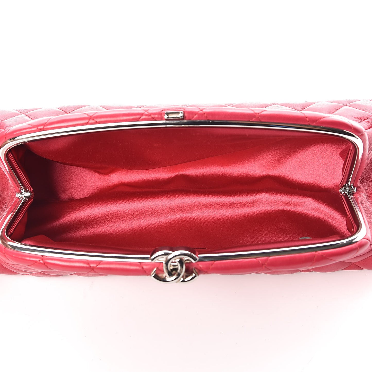 Lambskin Quilted Timeless Clutch Fuchsia
