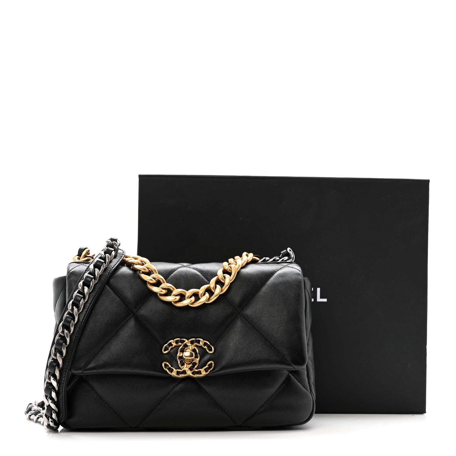 Chanel Lambskin Quilted Medium Chanel 19 Flap Black 11 of 11
