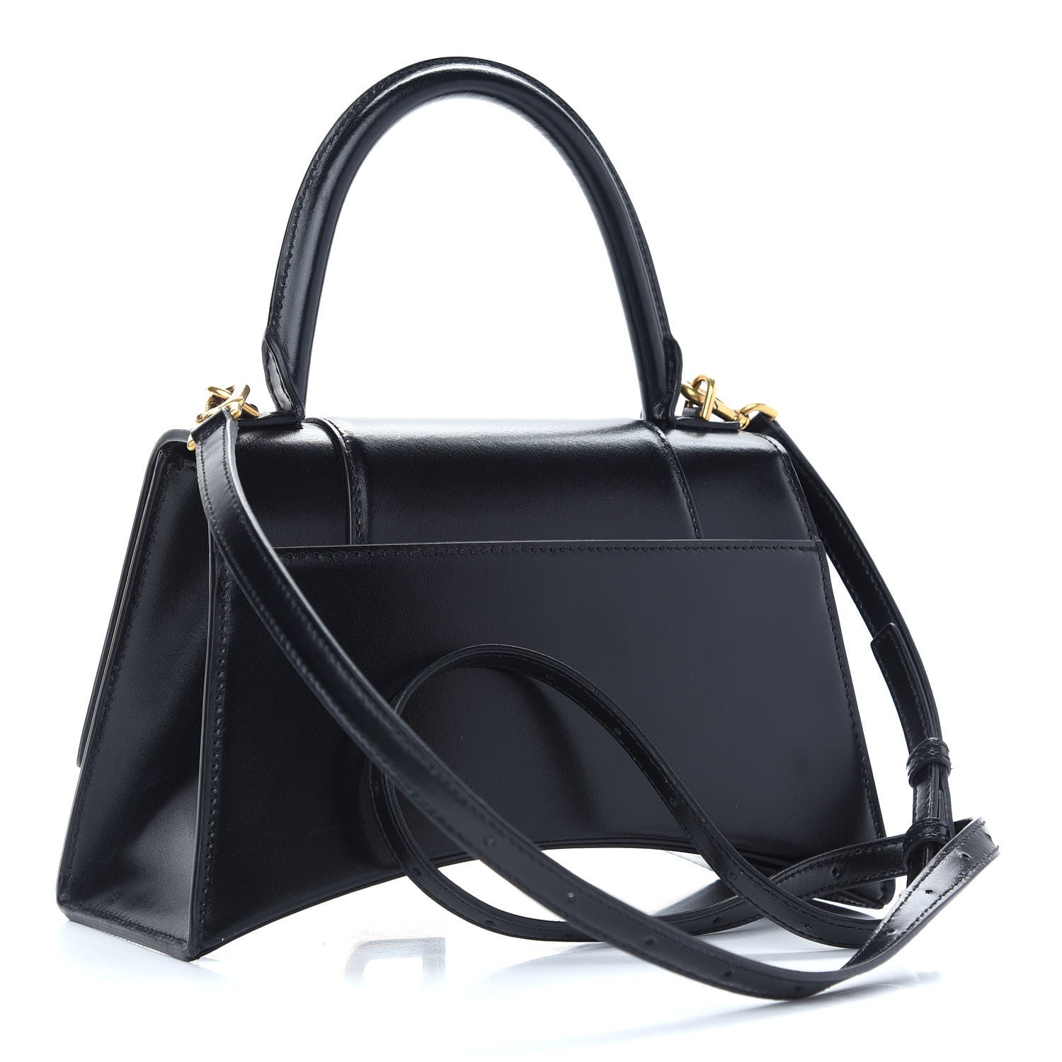 Balenciaga Shiny Box Calfskin Small Hourglass Top Handle Bag Black 3 of 9