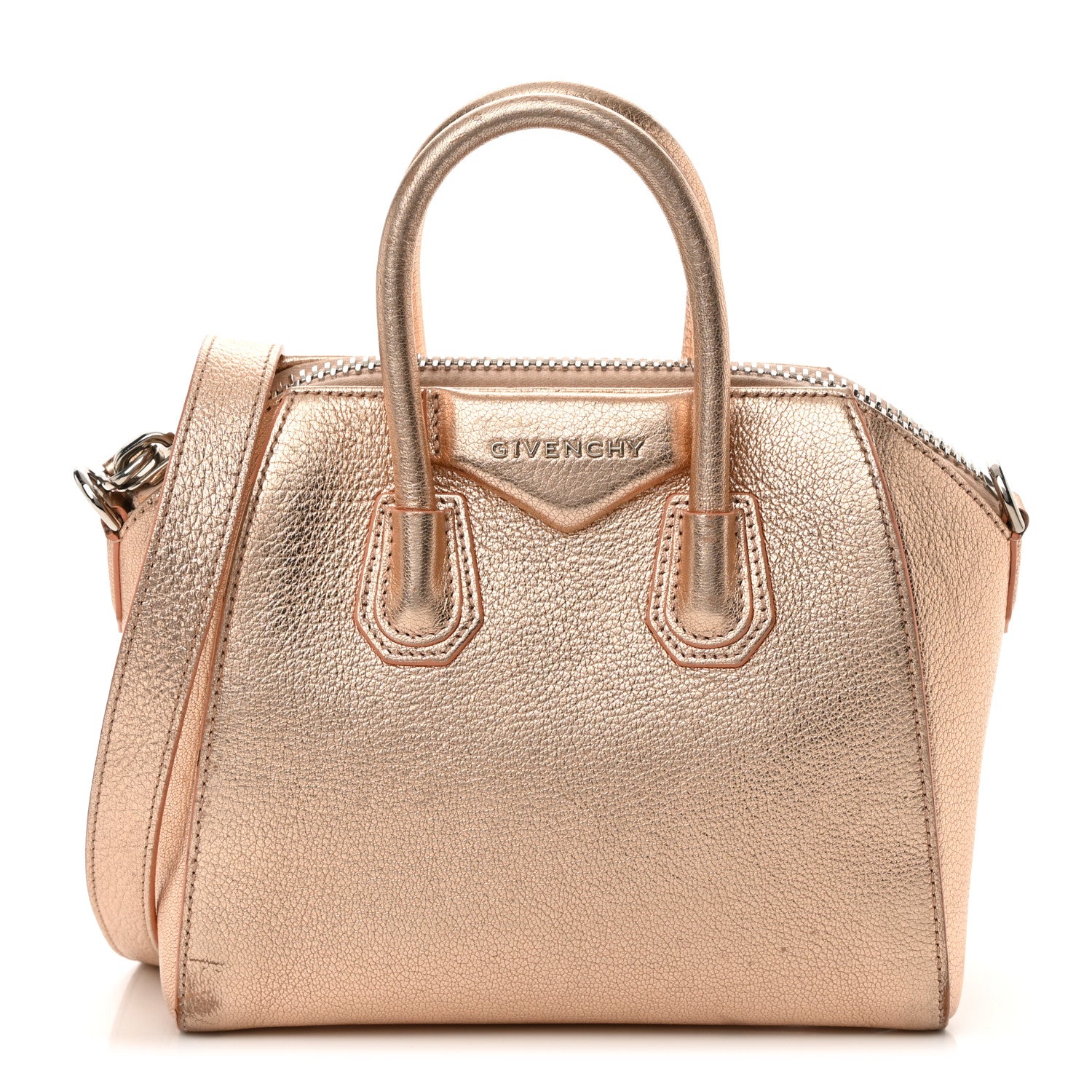 Givenchy Metallic Sugar Goatskin Mini Antigona Light Pink 1 of 25