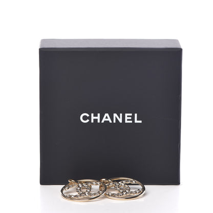 Chanel Crystal CC Earrings Gold 4 of 4