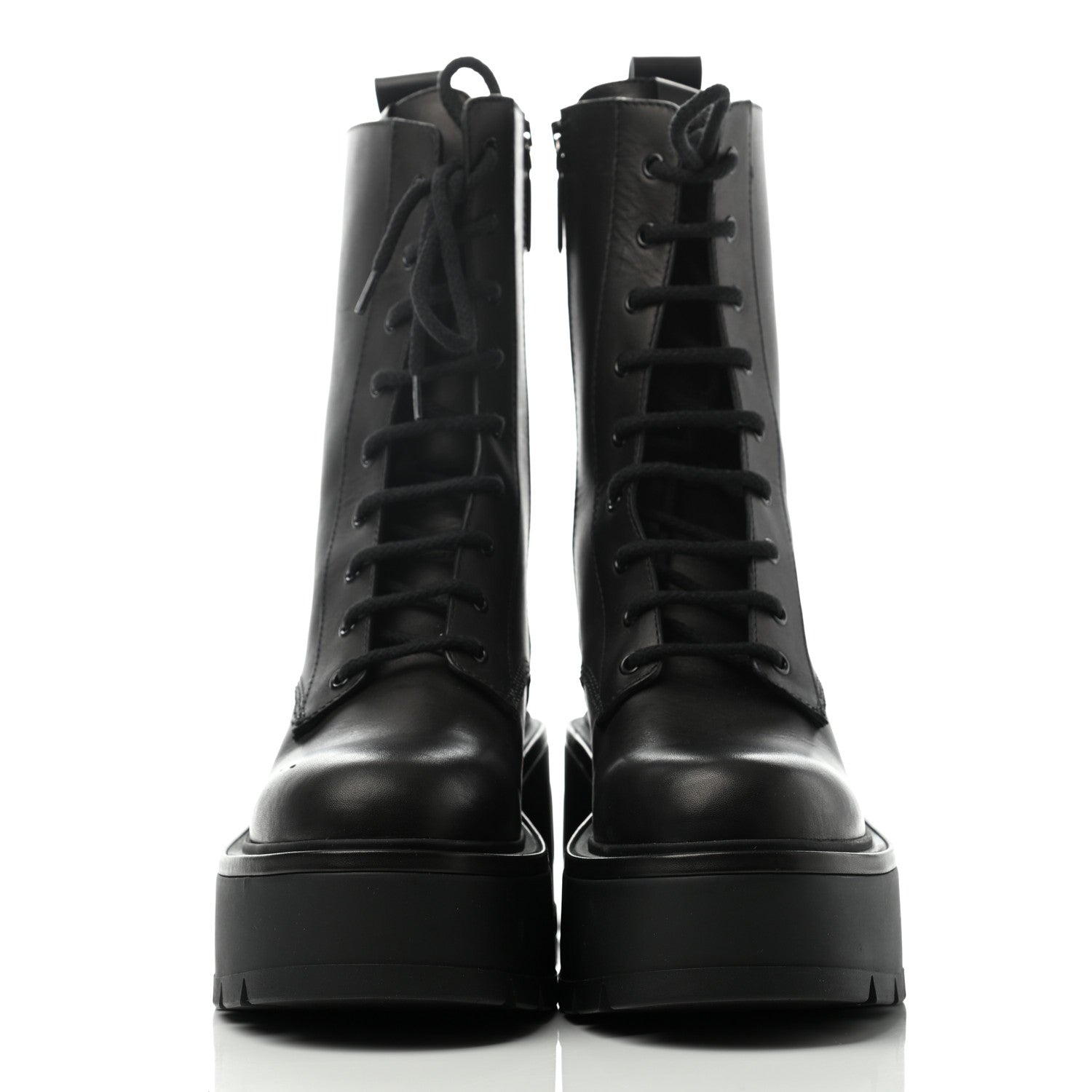 Valentino Garavani Calfskin VLOGO Uniqueform 55/85mm Flatform Lace Up Boots 41 Black 2 of 11