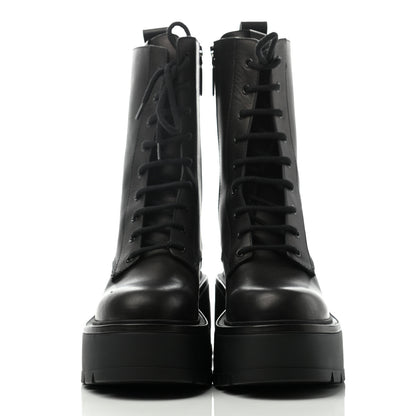 Valentino Garavani Calfskin VLOGO Uniqueform 55/85mm Flatform Lace Up Boots 41 Black 2 of 11