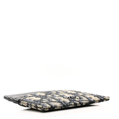 Christian Dior Grained Calfskin Oblique Card Holder Black 4 of 8