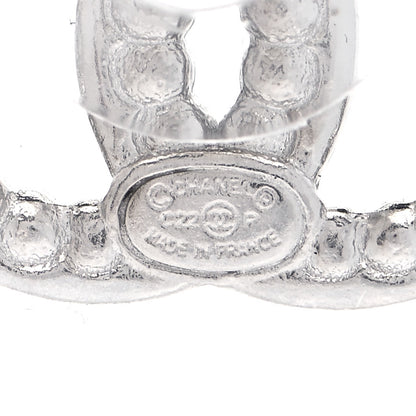 Chanel Crystal Pearl CC Earrings Silver 5 of 6