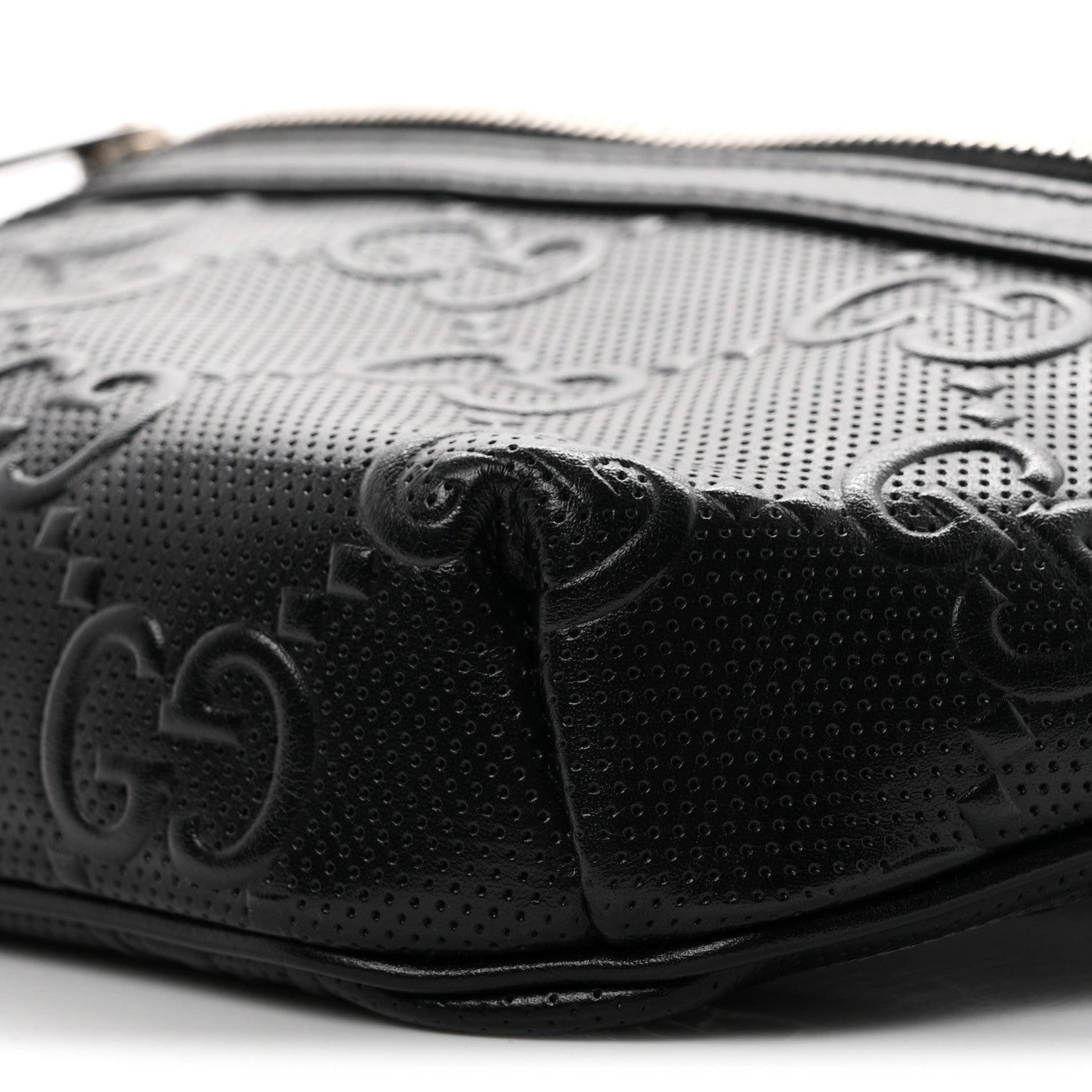 Gucci Calfskin GG Tennis Embossed Belt Bag Black 9 of 9