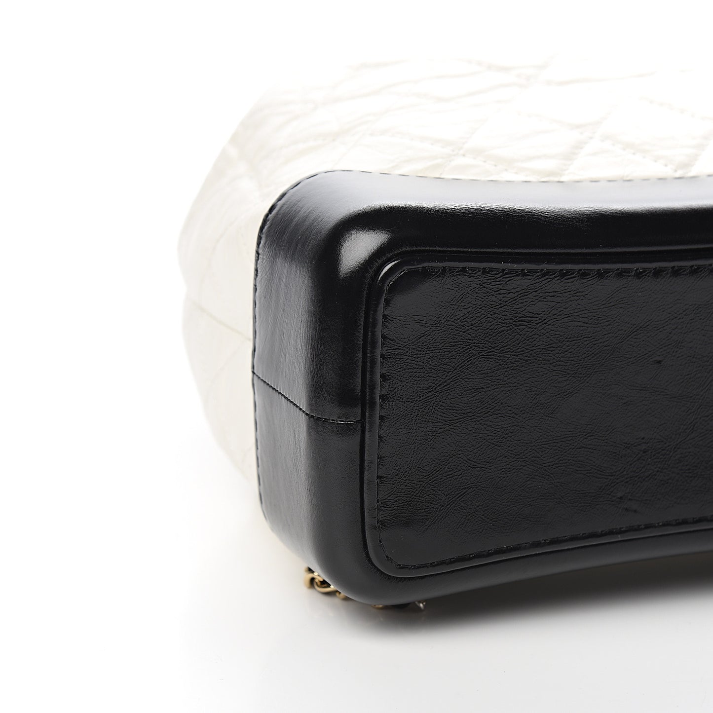 Aged Calfskin Quilted Small Gabrielle Backpack Black White