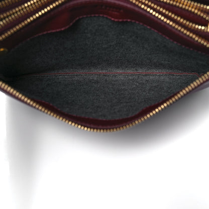Celine Smooth Lambskin Small Trio Crossbody Bag Burgundy 9 of 10