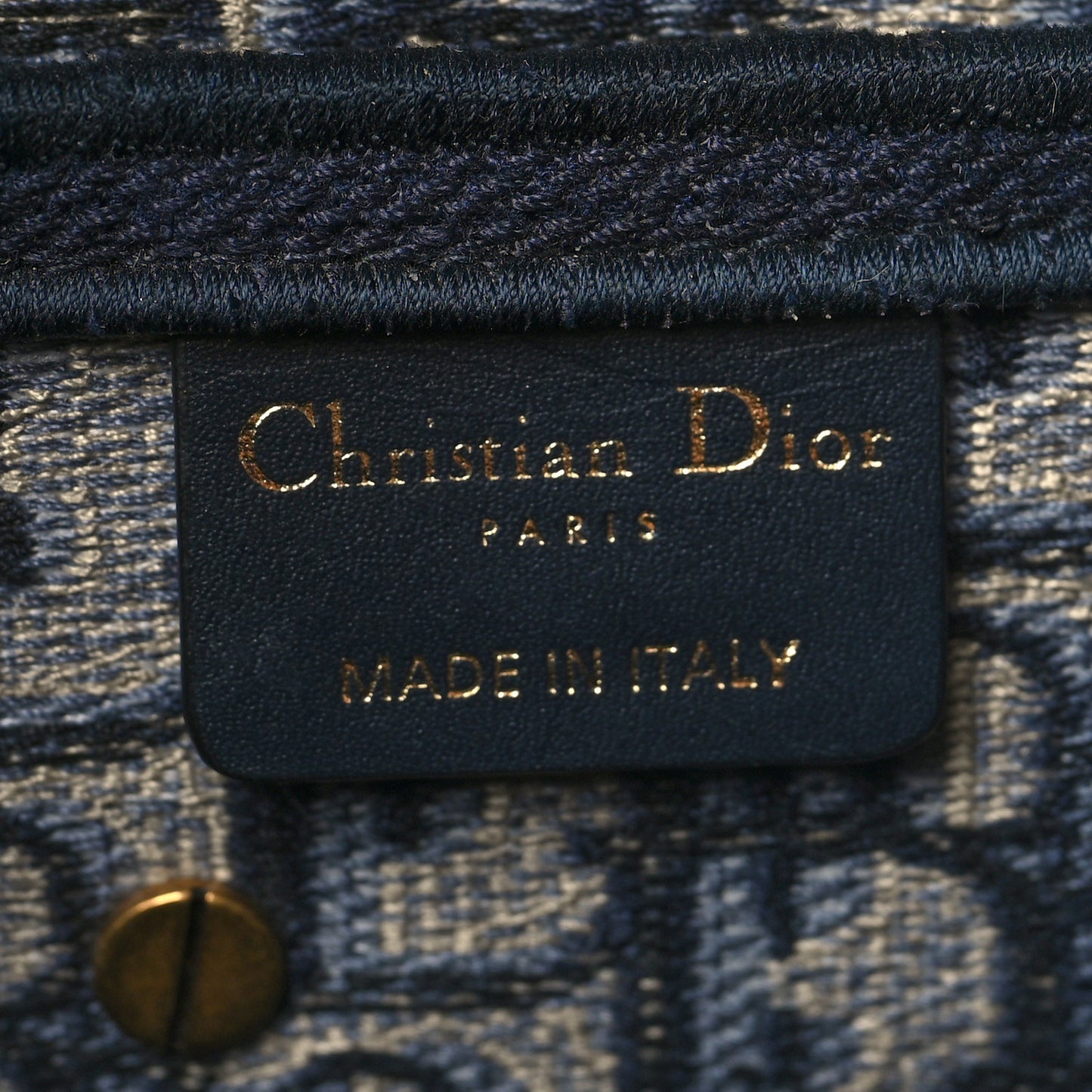 Oblique Embroidered Saddle Bag Blue